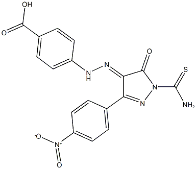 4-[2-(1-(aminocarbothioyl)-3-{4-nitrophenyl}-5-oxo-1,5-dihydro-4H-pyrazol-4-ylidene)hydrazino]benzoic acid|