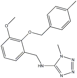 N-{3-methoxy-2-[(4-methylbenzyl)oxy]benzyl}-N-(1-methyl-1H-tetraazol-5-yl)amine,,结构式