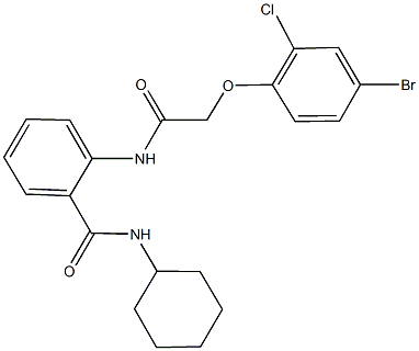2-{[(4-bromo-2-chlorophenoxy)acetyl]amino}-N-cyclohexylbenzamide,,结构式