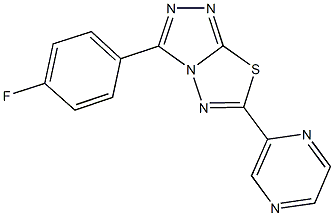 3-(4-fluorophenyl)-6-(2-pyrazinyl)[1,2,4]triazolo[3,4-b][1,3,4]thiadiazole,,结构式