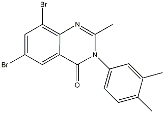 6,8-dibromo-3-(3,4-dimethylphenyl)-2-methyl-4(3H)-quinazolinone Structure