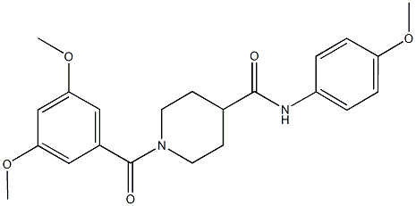 1-(3,5-dimethoxybenzoyl)-N-(4-methoxyphenyl)-4-piperidinecarboxamide,,结构式