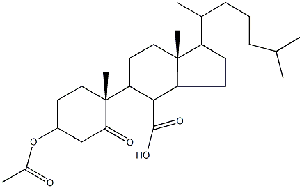 5-[4-(acetyloxy)-1-methyl-2-oxocyclohexyl]-1-(1,5-dimethylhexyl)-7a-methyloctahydro-1H-indene-4-carboxylic acid 化学構造式