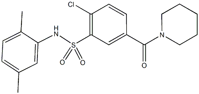  2-chloro-N-(2,5-dimethylphenyl)-5-(1-piperidinylcarbonyl)benzenesulfonamide