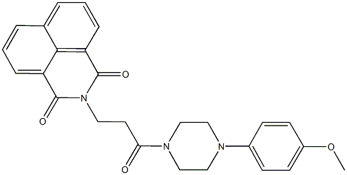 2-{3-[4-(4-methoxyphenyl)-1-piperazinyl]-3-oxopropyl}-1H-benzo[de]isoquinoline-1,3(2H)-dione,,结构式