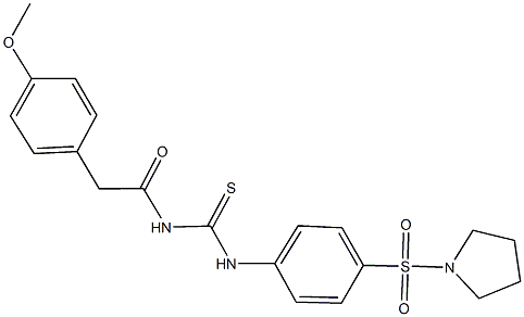 N-[(4-methoxyphenyl)acetyl]-N'-[4-(1-pyrrolidinylsulfonyl)phenyl]thiourea Struktur