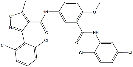 N-{3-[(2,5-dichloroanilino)carbonyl]-4-methoxyphenyl}-3-(2,6-dichlorophenyl)-5-methyl-4-isoxazolecarboxamide 结构式