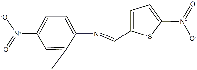 2-methyl-4-nitro-N-[(5-nitro-2-thienyl)methylene]aniline,,结构式