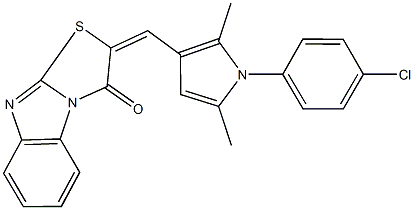 2-{[1-(4-chlorophenyl)-2,5-dimethyl-1H-pyrrol-3-yl]methylene}[1,3]thiazolo[3,2-a]benzimidazol-3(2H)-one Structure