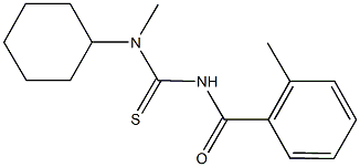 N-cyclohexyl-N-methyl-N'-(2-methylbenzoyl)thiourea 化学構造式