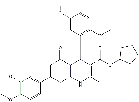 cyclopentyl 4-(2,5-dimethoxyphenyl)-7-(3,4-dimethoxyphenyl)-2-methyl-5-oxo-1,4,5,6,7,8-hexahydro-3-quinolinecarboxylate|