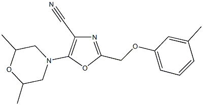 5-(2,6-dimethyl-4-morpholinyl)-2-[(3-methylphenoxy)methyl]-1,3-oxazole-4-carbonitrile|