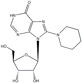 9-[3,4-dihydroxy-5-(hydroxymethyl)tetrahydro-2-furanyl]-8-(1-piperidinyl)-1,9-dihydro-6H-purin-6-one