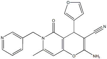 2-amino-4-(3-furyl)-7-methyl-5-oxo-6-(3-pyridinylmethyl)-5,6-dihydro-4H-pyrano[3,2-c]pyridine-3-carbonitrile Structure