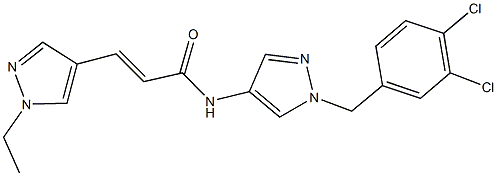 N-[1-(3,4-dichlorobenzyl)-1H-pyrazol-4-yl]-3-(1-ethyl-1H-pyrazol-4-yl)acrylamide 结构式