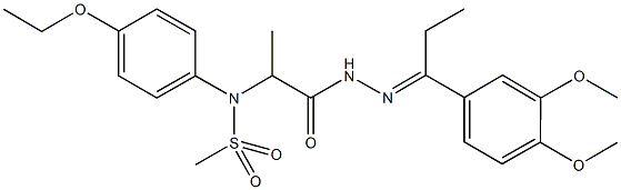 N-(2-{2-[1-(3,4-dimethoxyphenyl)propylidene]hydrazino}-1-methyl-2-oxoethyl)-N-(4-ethoxyphenyl)methanesulfonamide,,结构式
