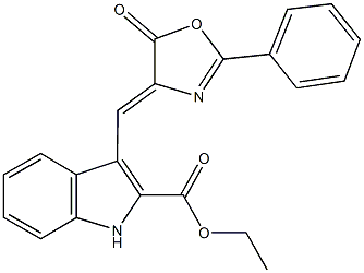 ethyl 3-[(5-oxo-2-phenyl-1,3-oxazol-4(5H)-ylidene)methyl]-1H-indole-2-carboxylate Structure