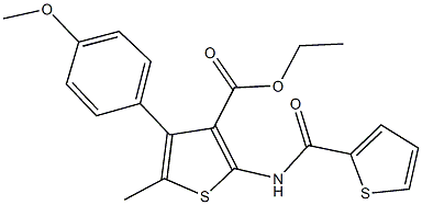 ethyl 4-(4-methoxyphenyl)-5-methyl-2-[(2-thienylcarbonyl)amino]-3-thiophenecarboxylate Structure