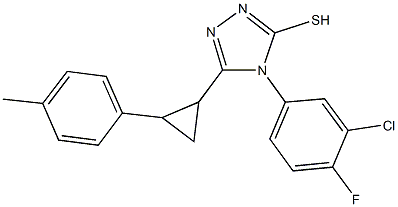 4-(3-chloro-4-fluorophenyl)-5-[2-(4-methylphenyl)cyclopropyl]-4H-1,2,4-triazol-3-yl hydrosulfide