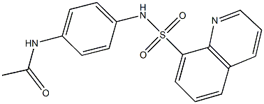 N-{4-[(8-quinolinylsulfonyl)amino]phenyl}acetamide 化学構造式