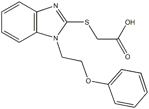 {[1-(2-phenoxyethyl)-1H-benzimidazol-2-yl]sulfanyl}acetic acid Struktur