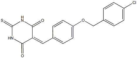 5-{4-[(4-chlorobenzyl)oxy]benzylidene}-2-thioxodihydro-4,6(1H,5H)-pyrimidinedione,,结构式