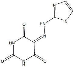 2,4,5,6(1H,3H)-pyrimidinetetrone 5-(1,3-thiazol-2-ylhydrazone),,结构式