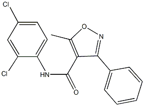 N-(2,4-dichlorophenyl)-5-methyl-3-phenyl-4-isoxazolecarboxamide 化学構造式