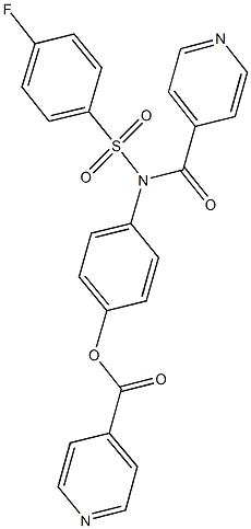 4-[[(4-fluorophenyl)sulfonyl](isonicotinoyl)amino]phenyl isonicotinate Structure