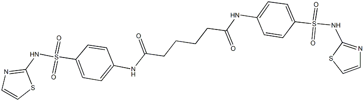 N~1~,N~6~-bis{4-[(1,3-thiazol-2-ylamino)sulfonyl]phenyl}hexanediamide,,结构式