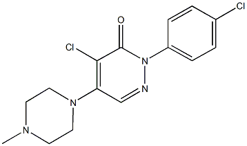 4-chloro-2-(4-chlorophenyl)-5-(4-methyl-1-piperazinyl)-3(2H)-pyridazinone 结构式