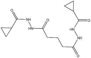 N'-{5-[2-(cyclopropylcarbonyl)hydrazino]-5-oxopentanoyl}cyclopropanecarbohydrazide 化学構造式