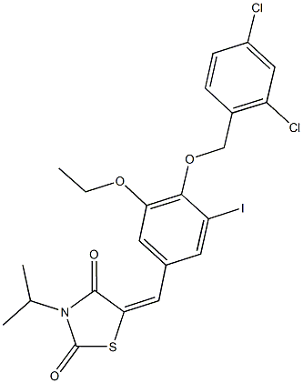 5-{4-[(2,4-dichlorobenzyl)oxy]-3-ethoxy-5-iodobenzylidene}-3-isopropyl-1,3-thiazolidine-2,4-dione