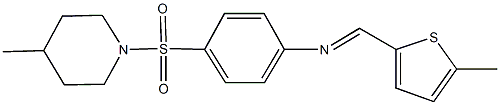 N-{4-[(4-methyl-1-piperidinyl)sulfonyl]phenyl}-N-[(5-methyl-2-thienyl)methylene]amine Structure