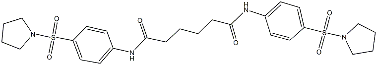 N~1~,N~6~-bis[4-(1-pyrrolidinylsulfonyl)phenyl]hexanediamide Struktur