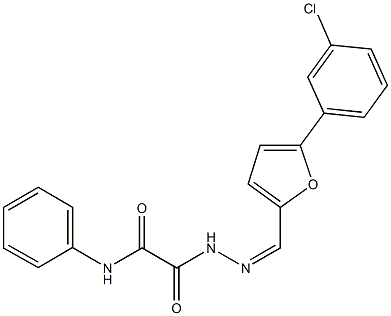 2-(2-{[5-(3-chlorophenyl)-2-furyl]methylene}hydrazino)-2-oxo-N-phenylacetamide Struktur