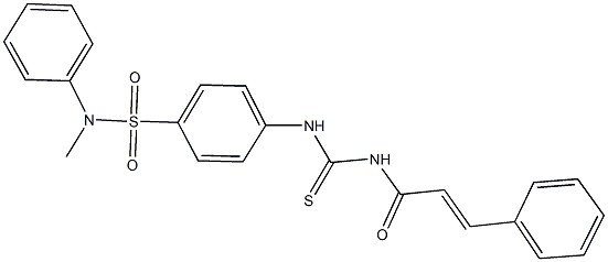 4-{[(cinnamoylamino)carbothioyl]amino}-N-methyl-N-phenylbenzenesulfonamide 化学構造式