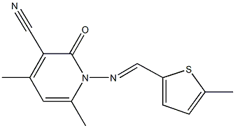  4,6-dimethyl-1-{[(5-methylthien-2-yl)methylene]amino}-2-oxo-1,2-dihydropyridine-3-carbonitrile