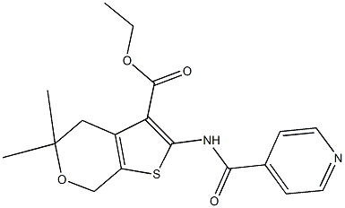 ethyl 2-(isonicotinoylamino)-5,5-dimethyl-4,7-dihydro-5H-thieno[2,3-c]pyran-3-carboxylate Structure