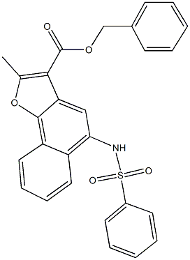 benzyl 2-methyl-5-[(phenylsulfonyl)amino]naphtho[1,2-b]furan-3-carboxylate 化学構造式