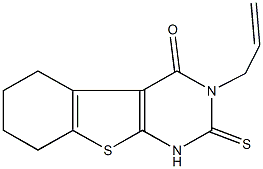 3-allyl-2-sulfanyl-5,6,7,8-tetrahydro[1]benzothieno[2,3-d]pyrimidin-4(3H)-one Struktur
