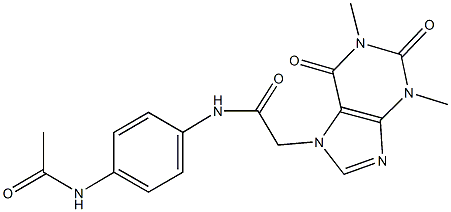 N-[4-(acetylamino)phenyl]-2-(1,3-dimethyl-2,6-dioxo-1,2,3,6-tetrahydro-7H-purin-7-yl)acetamide Structure