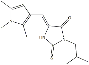 3-isobutyl-2-thioxo-5-[(1,2,5-trimethyl-1H-pyrrol-3-yl)methylene]-4-imidazolidinone Struktur