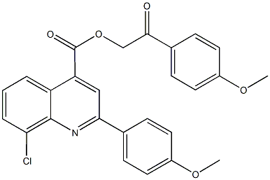 2-(4-methoxyphenyl)-2-oxoethyl 8-chloro-2-(4-methoxyphenyl)-4-quinolinecarboxylate 化学構造式