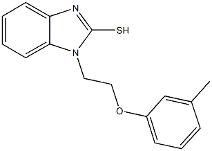 1-[2-(3-methylphenoxy)ethyl]-1H-benzimidazol-2-yl hydrosulfide 结构式