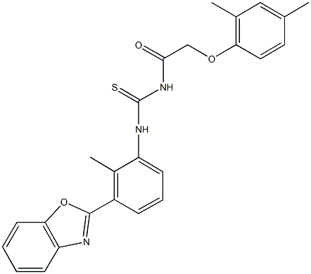 N-[3-(1,3-benzoxazol-2-yl)-2-methylphenyl]-N'-[(2,4-dimethylphenoxy)acetyl]thiourea Struktur