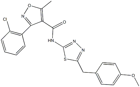 3-(2-chlorophenyl)-N-[5-(4-methoxybenzyl)-1,3,4-thiadiazol-2-yl]-5-methyl-4-isoxazolecarboxamide