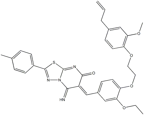 6-{4-[2-(4-allyl-2-methoxyphenoxy)ethoxy]-3-ethoxybenzylidene}-5-imino-2-(4-methylphenyl)-5,6-dihydro-7H-[1,3,4]thiadiazolo[3,2-a]pyrimidin-7-one|