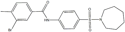 N-[4-(azepan-1-ylsulfonyl)phenyl]-3-bromo-4-methylbenzamide 化学構造式