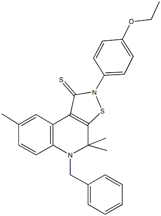 5-benzyl-2-(4-ethoxyphenyl)-4,4,8-trimethyl-4,5-dihydroisothiazolo[5,4-c]quinoline-1(2H)-thione Structure
